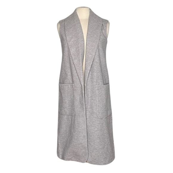 Joie Light Grey Soft Structured Sleeveless Cardigan Sweater Professional Luxury - Picture 1 of 4
